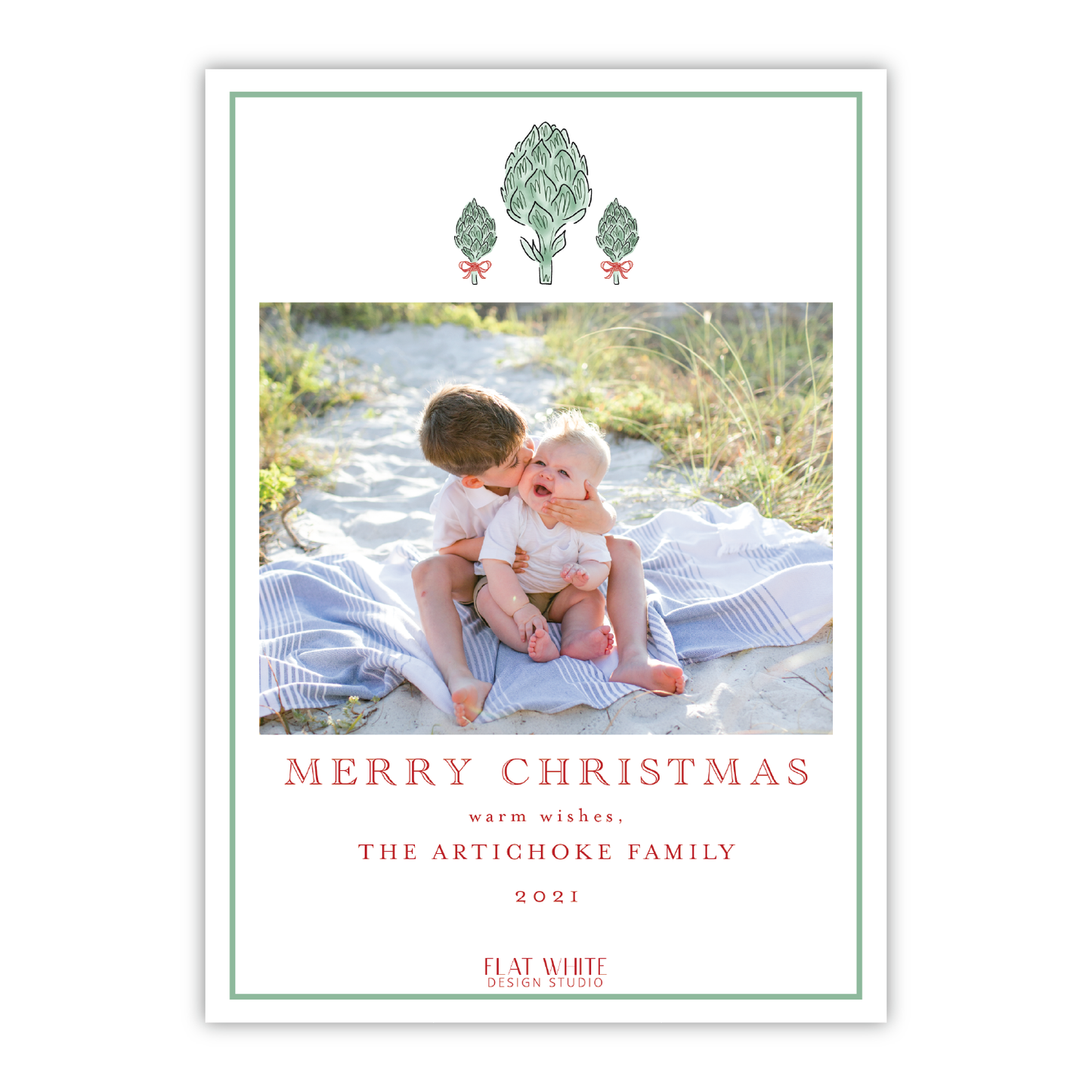 Artichoke Holiday Tree Pattern Portrait