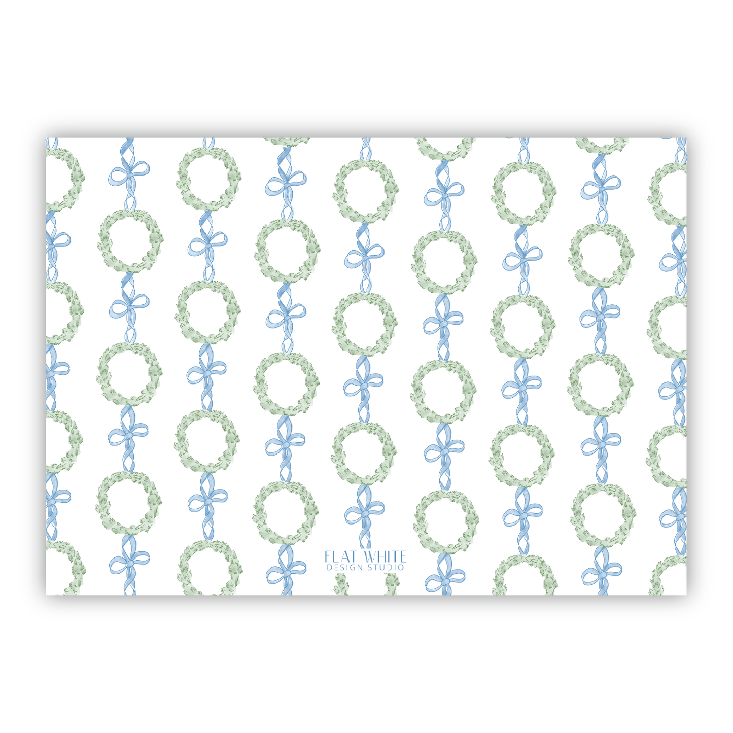 Wreath and Ribbon Holiday Crest Landscape
