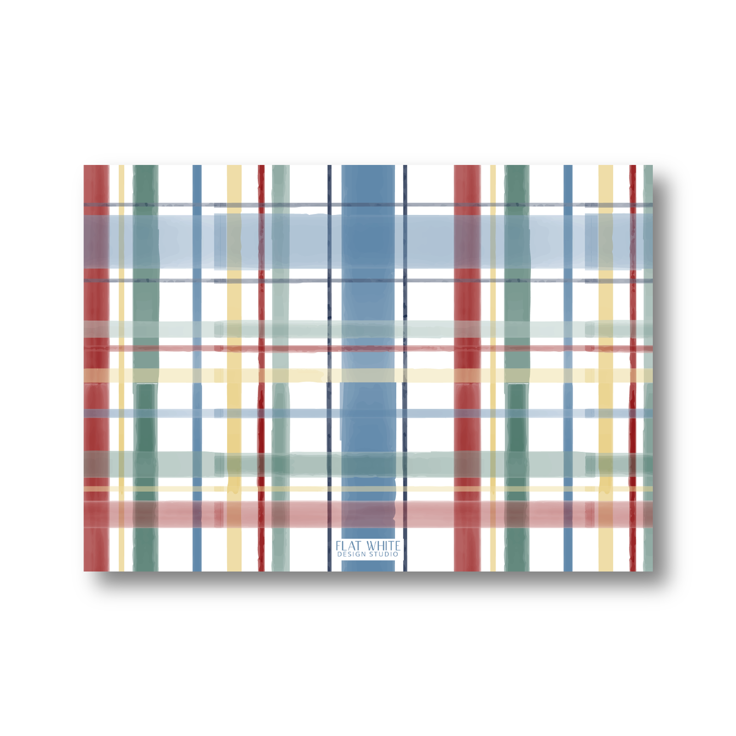 Christmas Red and Green Tartan Landscape Crest