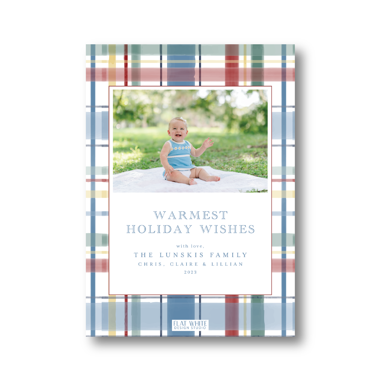 Christmas Red and Green Tartan Portrait