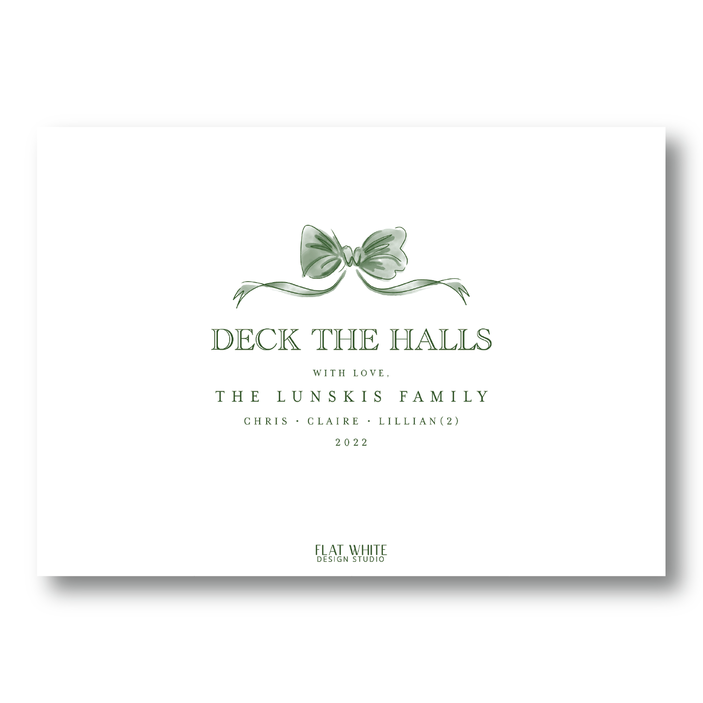 Emerald Ribbon and Bows Pattern Landscape