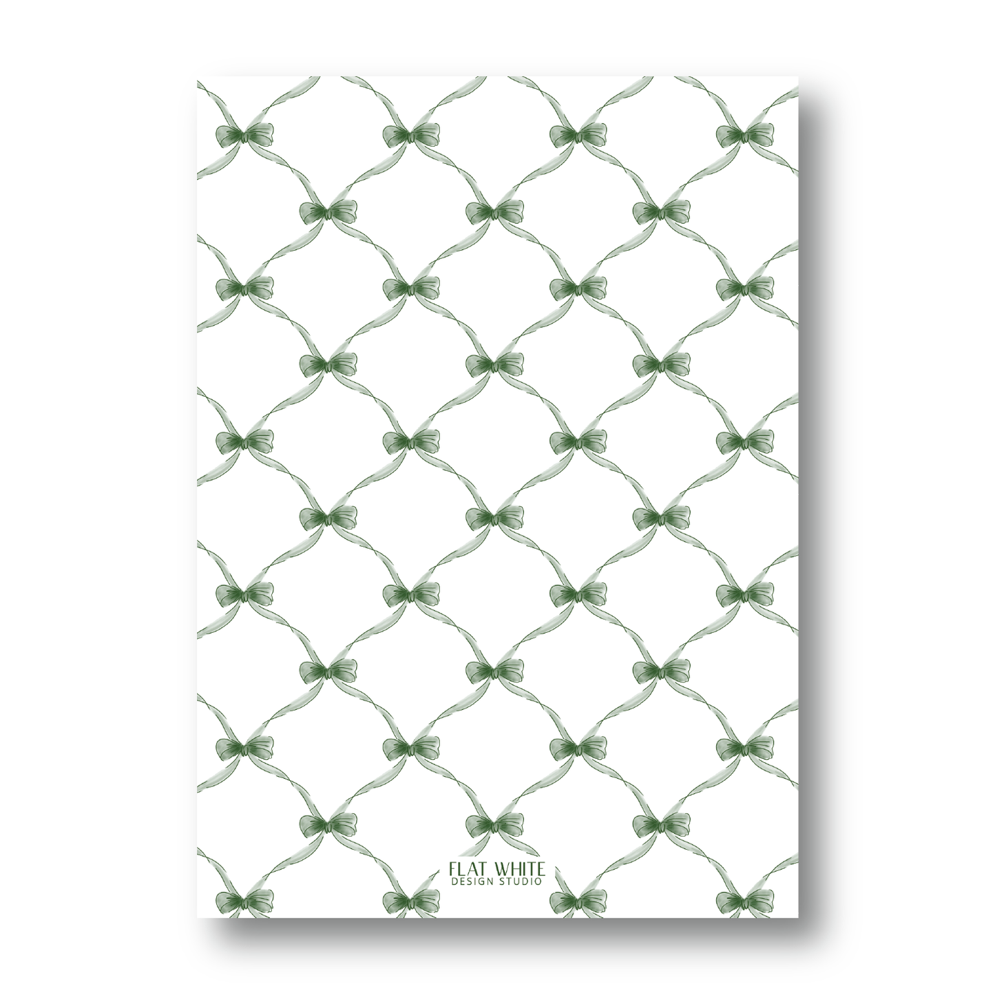 Emerald Ribbon and Bows Crest Portrait