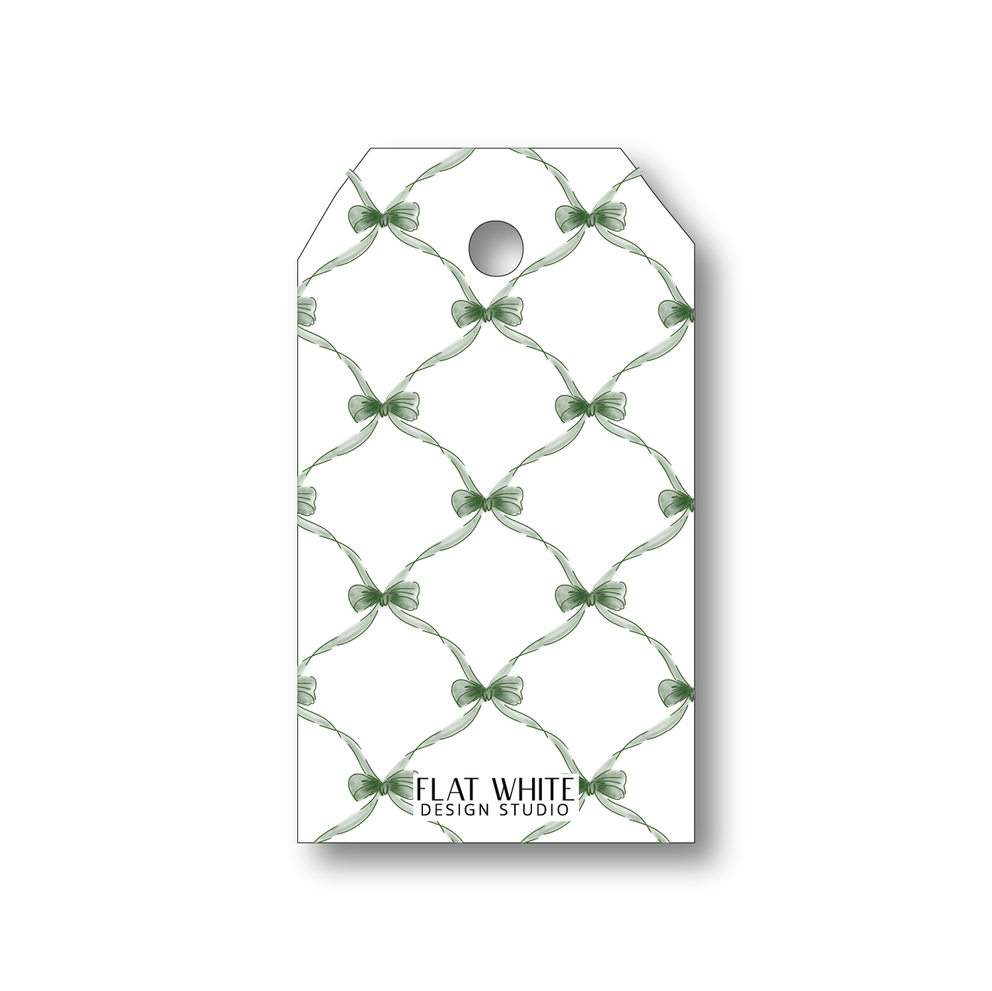 Emerald Ribbon Holiday Gift Tag