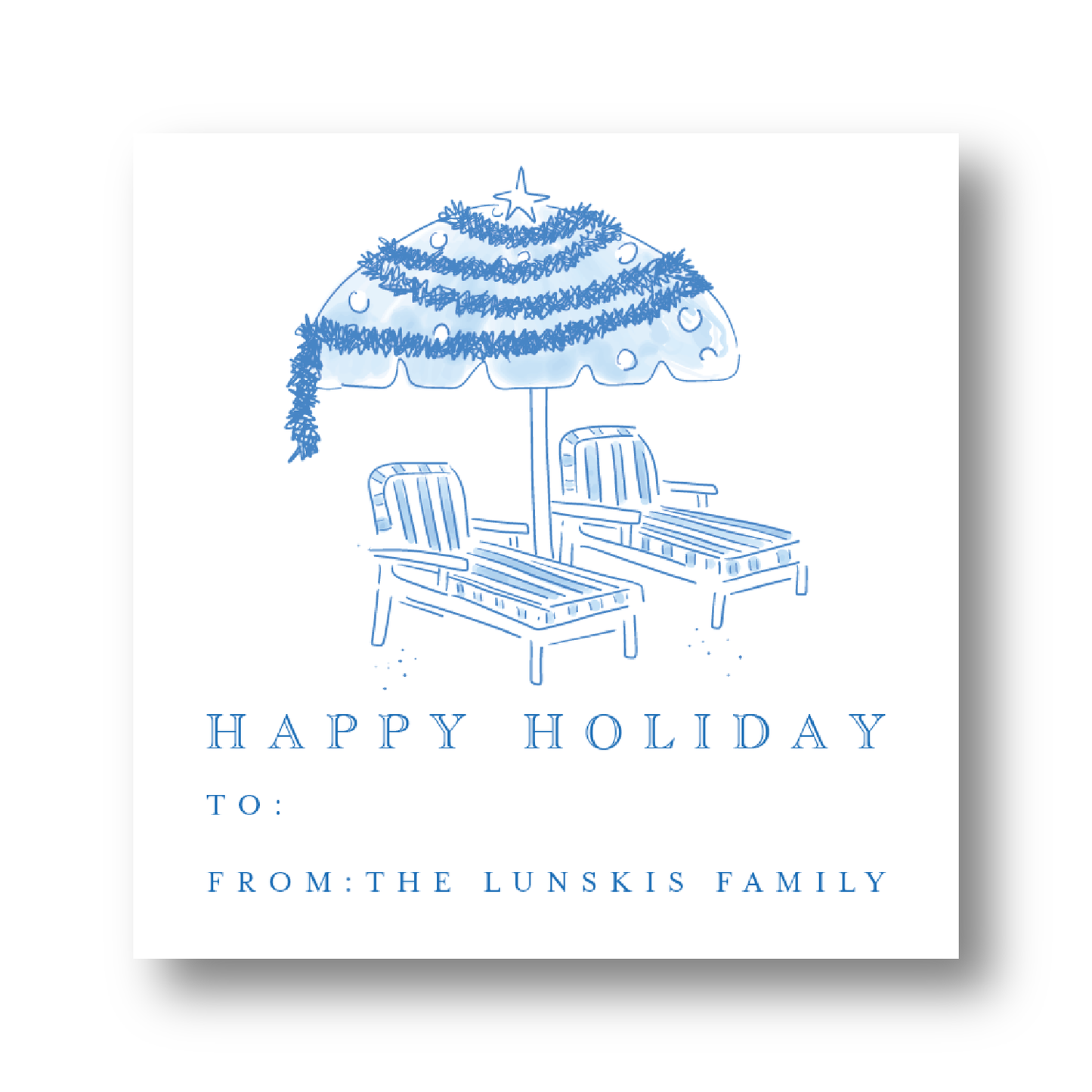 Parasol Happy Holiday Gift Sticker