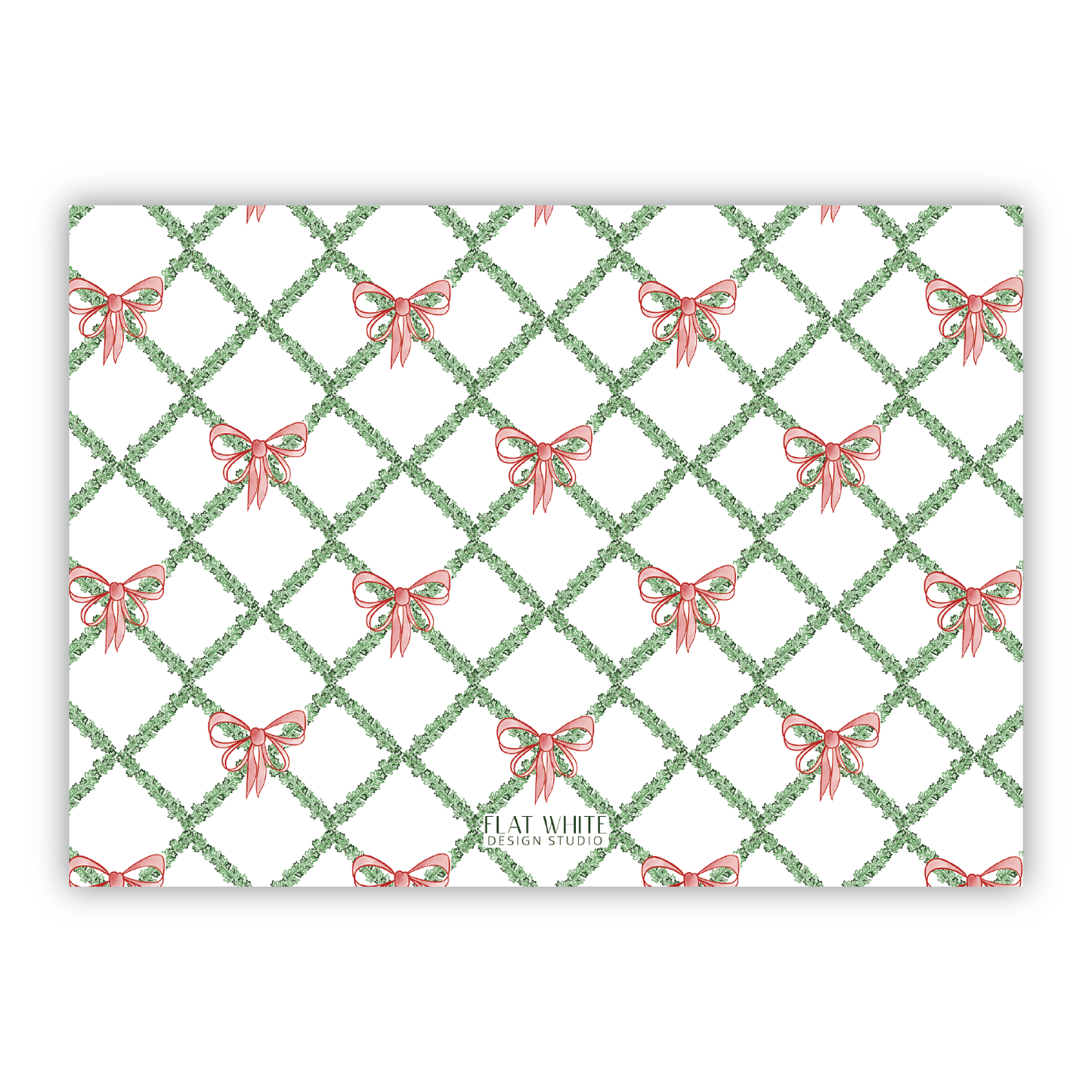 Holiday Ivy and Bows Crest Landscape