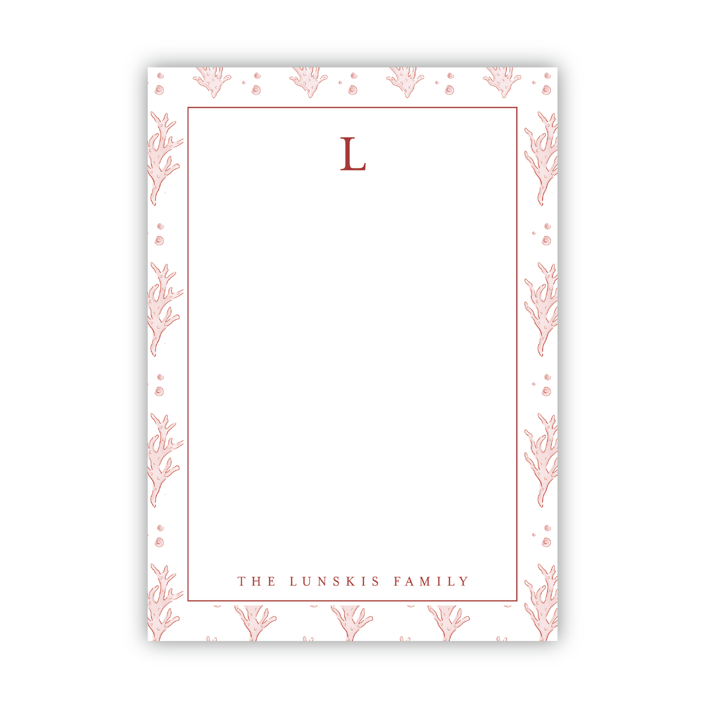 Coral Christmas Holiday Notepad