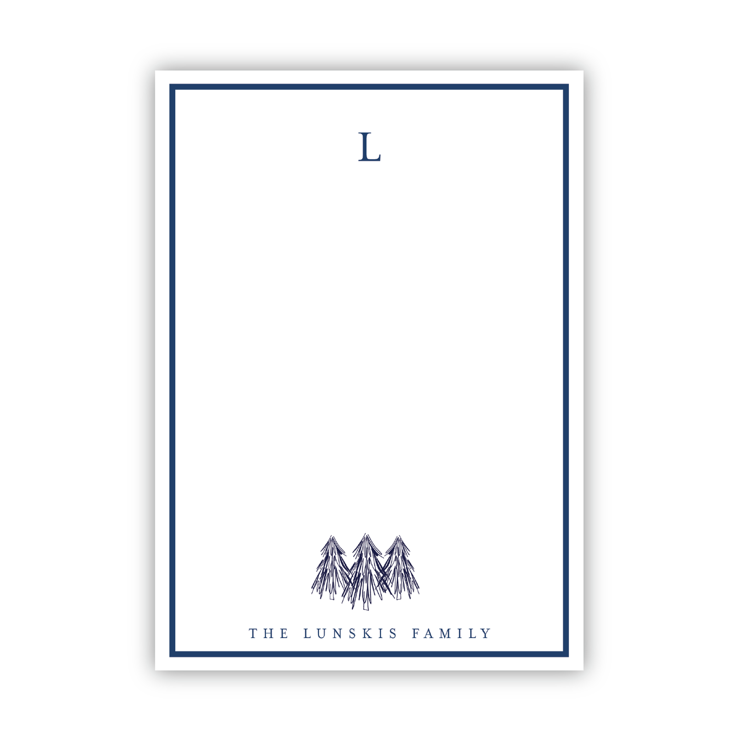 Navy Pine Holiday Notepad