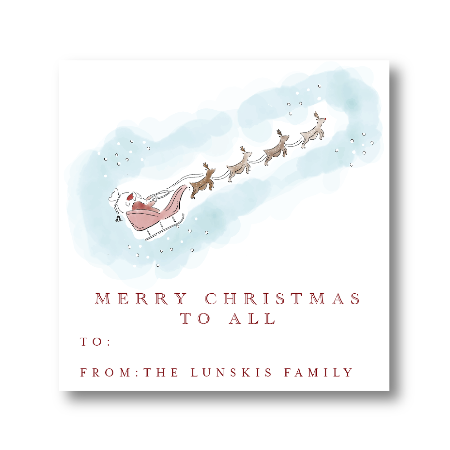 Santa Sleigh Ride Gift Sticker