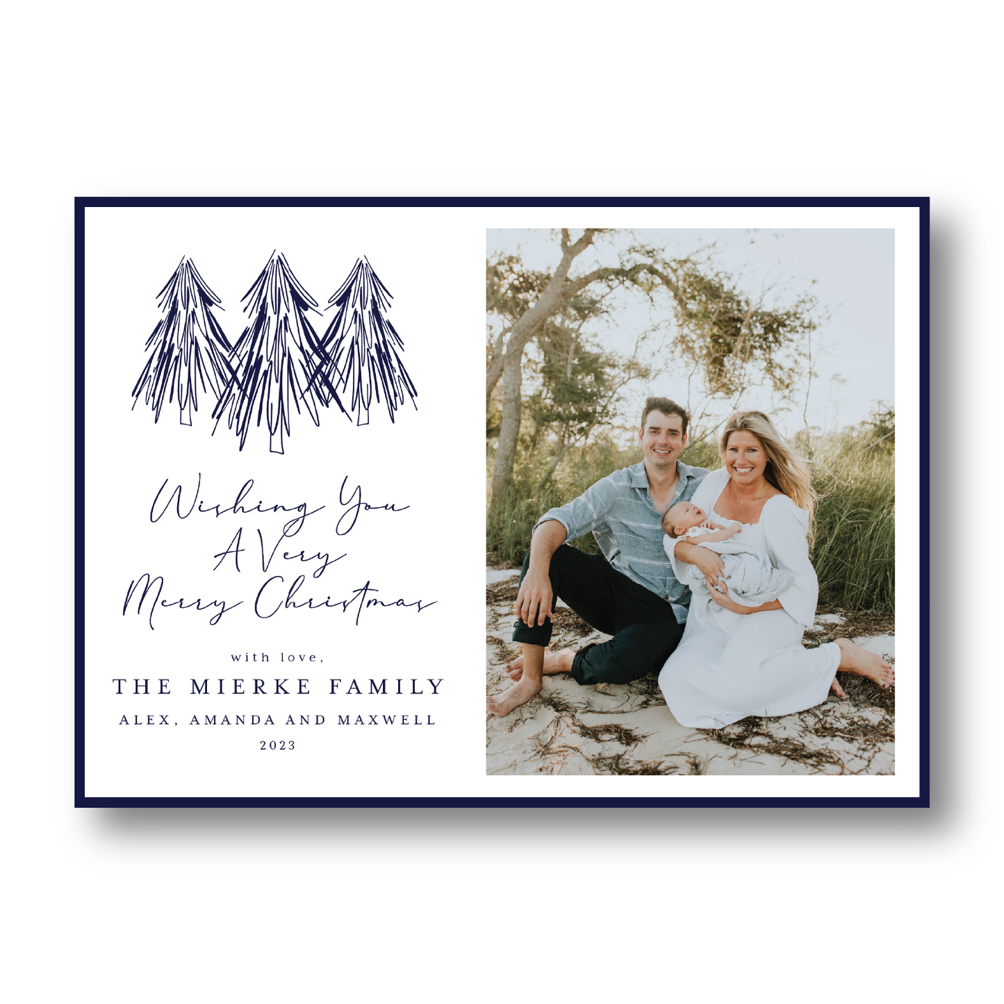 Navy Pine Holiday Tree Landscape Crest
