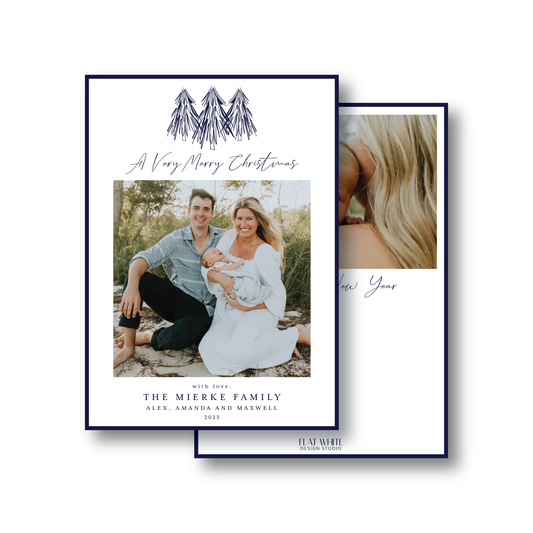 Navy Pine Holiday Tree Portrait Crest