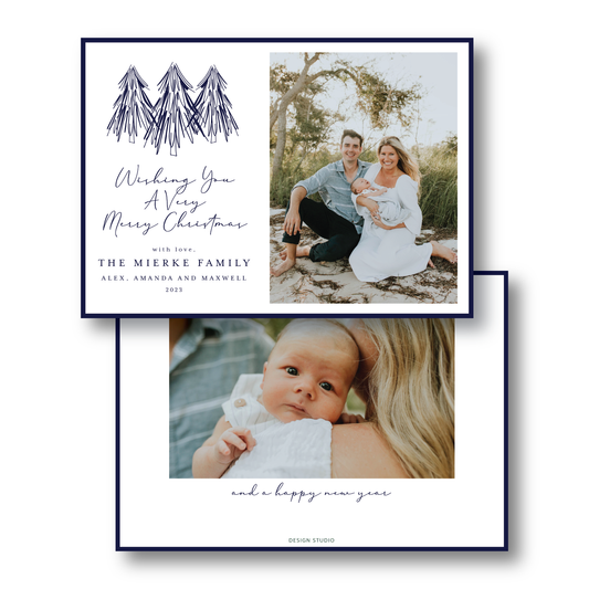 Navy Pine Holiday Tree Landscape Crest