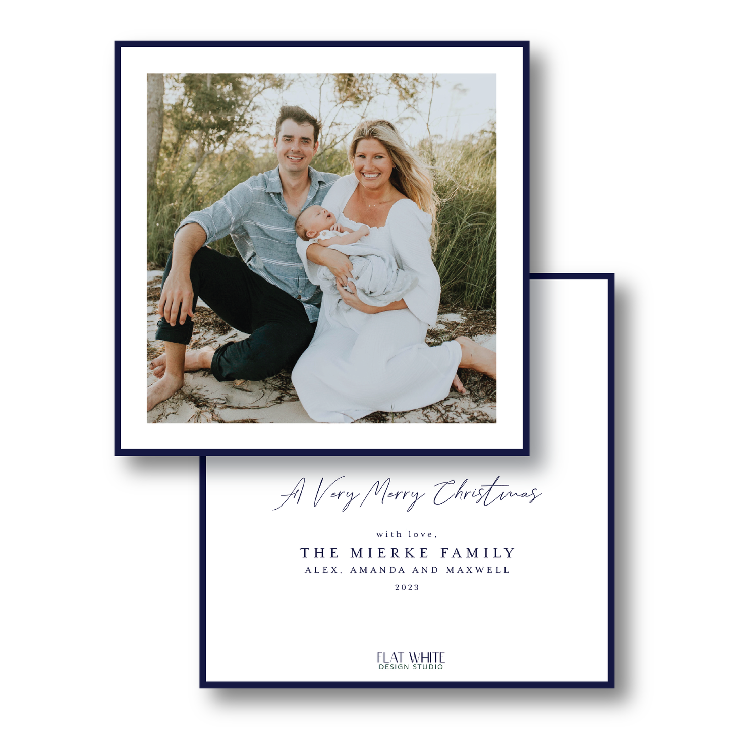 Navy Pine Holiday Tree Square