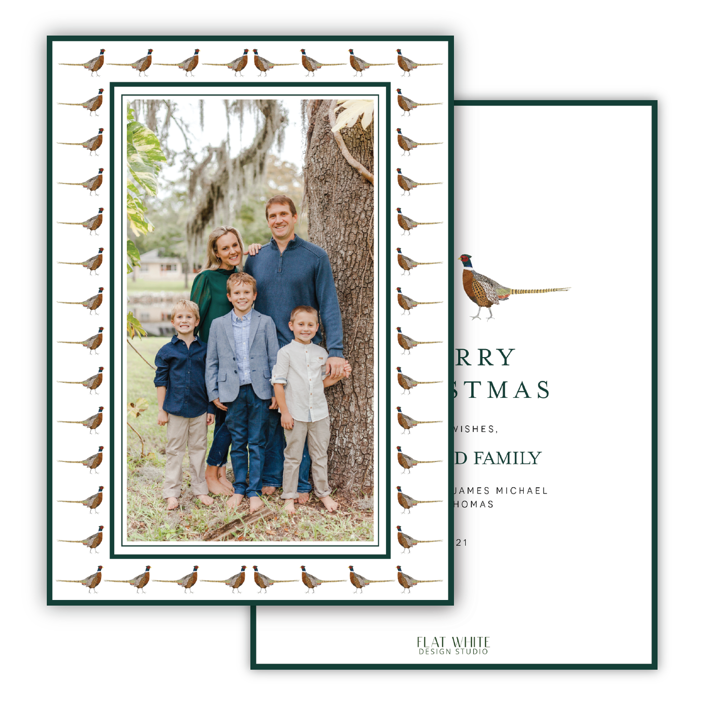 Pheasant Holiday Hunt Border Portrait