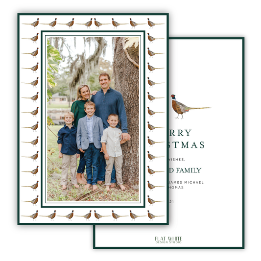 Pheasant Holiday Hunt Border Portrait