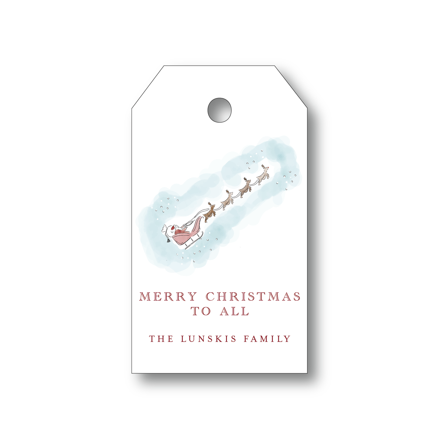 Santa Sleigh Ride Gift Tag
