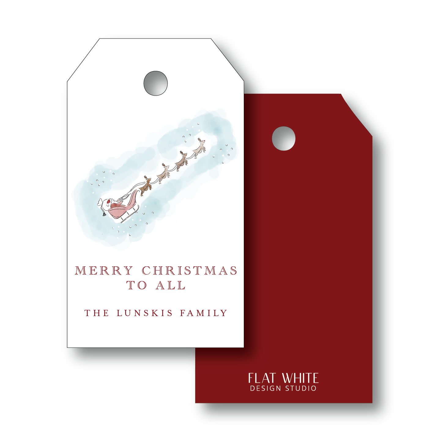 Santa Sleigh Ride Gift Tag