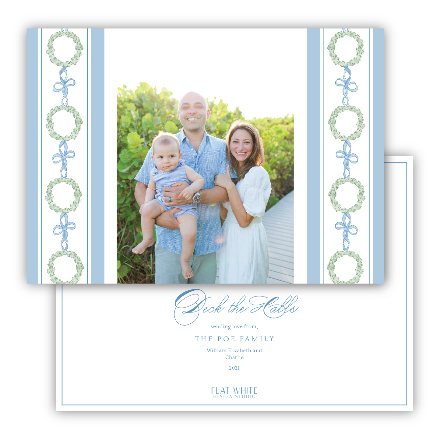 Wreath and Ribbon Holiday Border Landscape