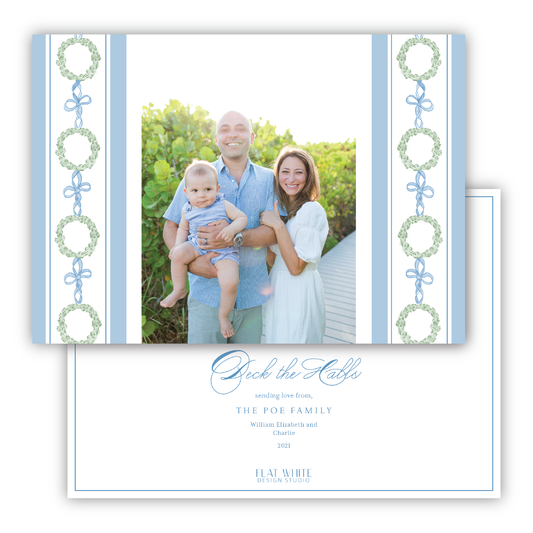 Wreath and Ribbon Holiday Border Landscape