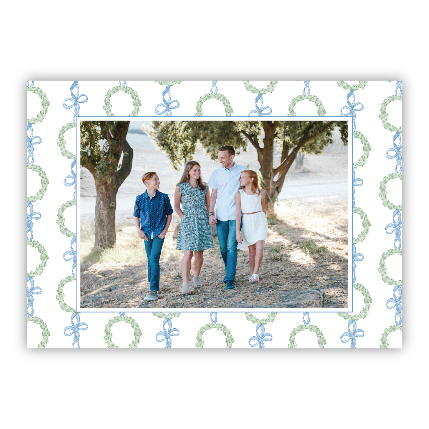 Wreath and Ribbon Holiday Pattern Landscape