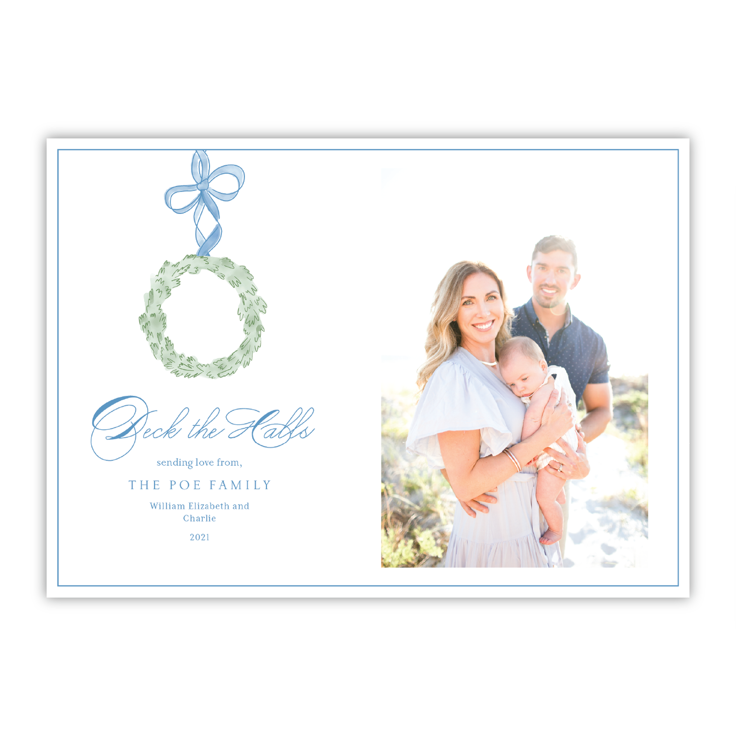Wreath and Ribbon Holiday Crest Landscape