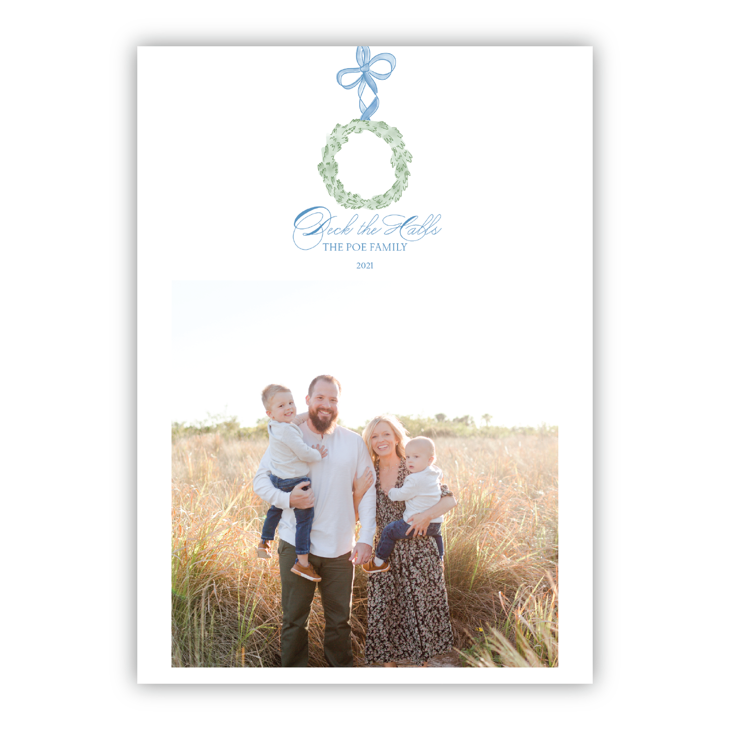 Wreath and Ribbon Holiday Crest Portrait