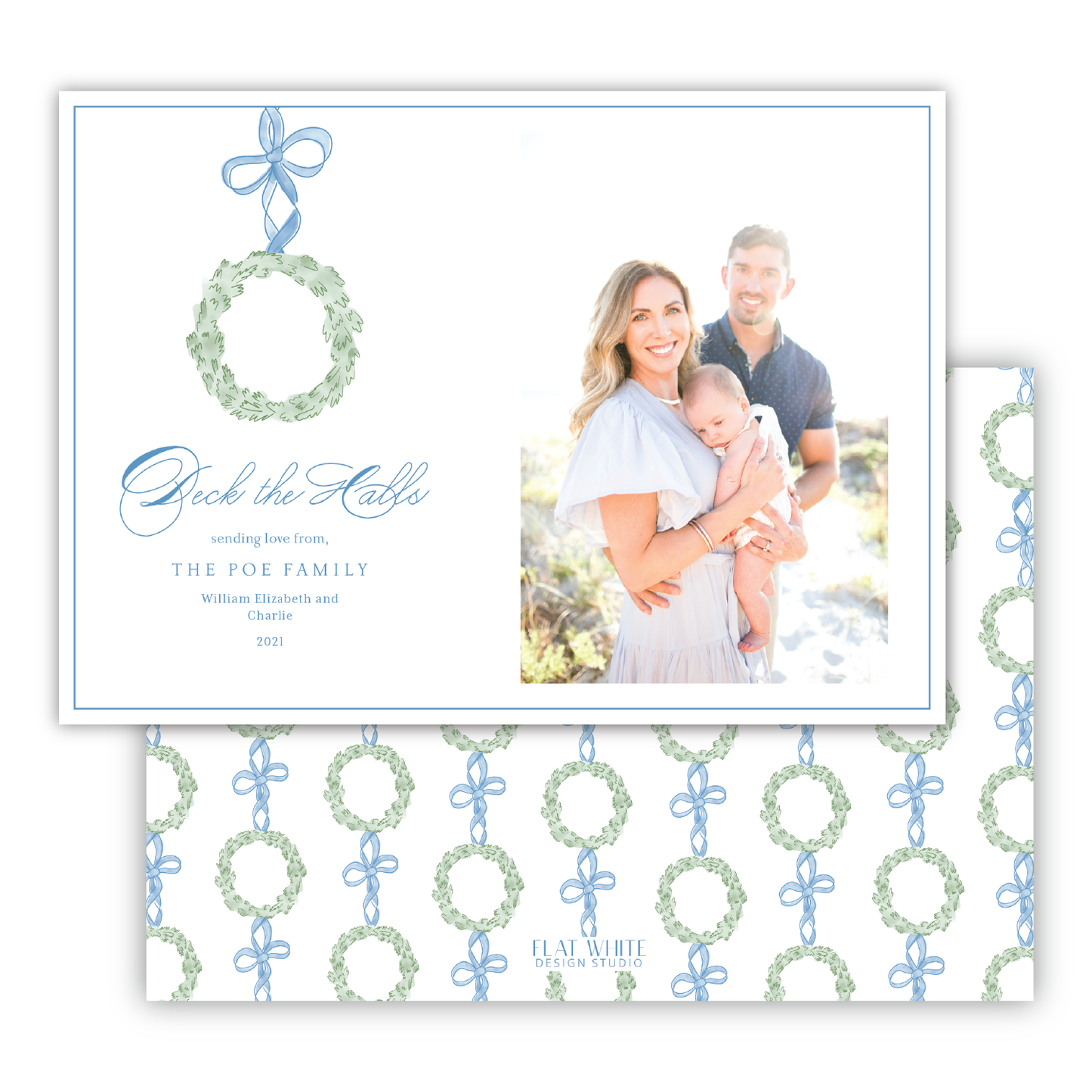 Wreath and Ribbon Holiday Crest Landscape