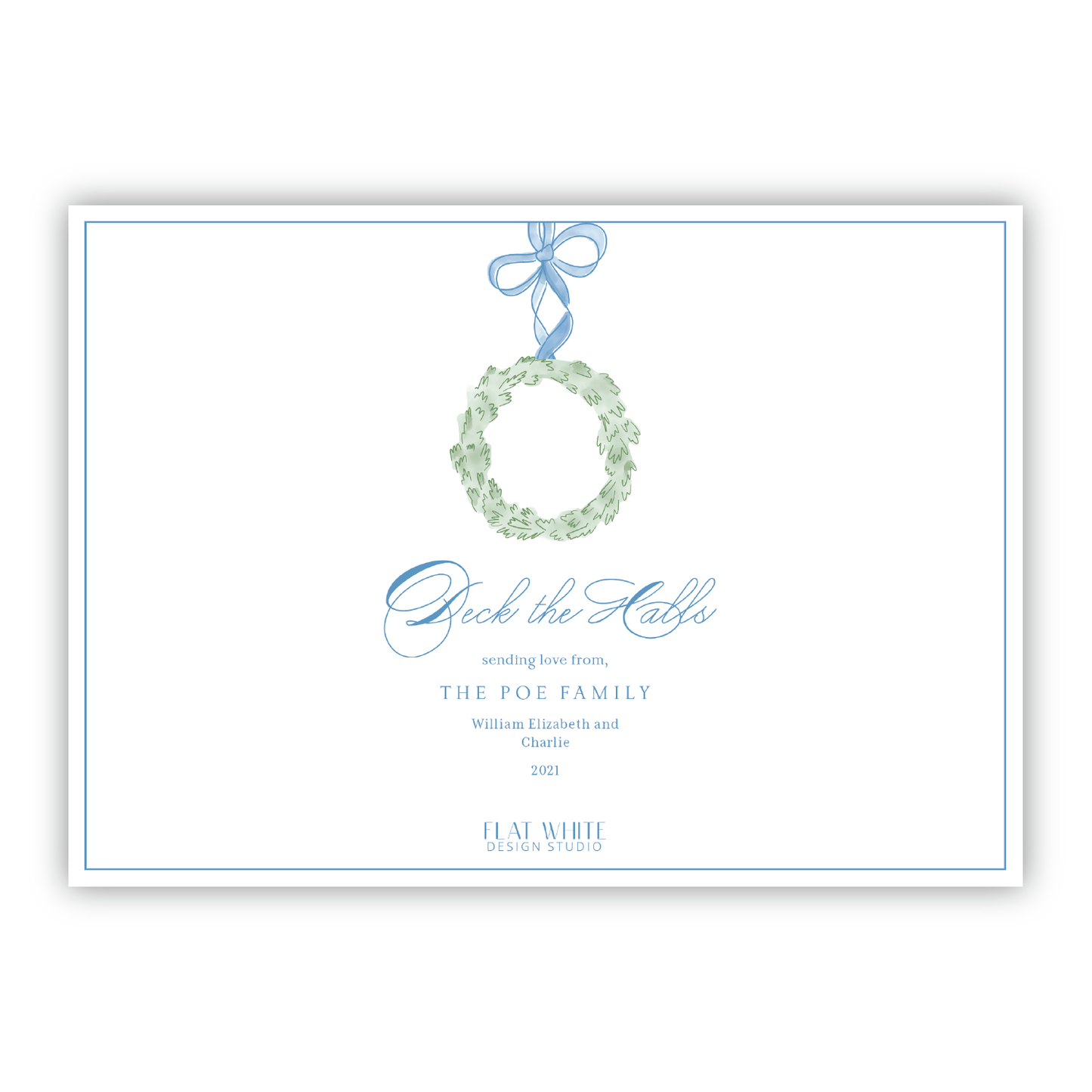 Wreath and Ribbon Holiday Border Landscape
