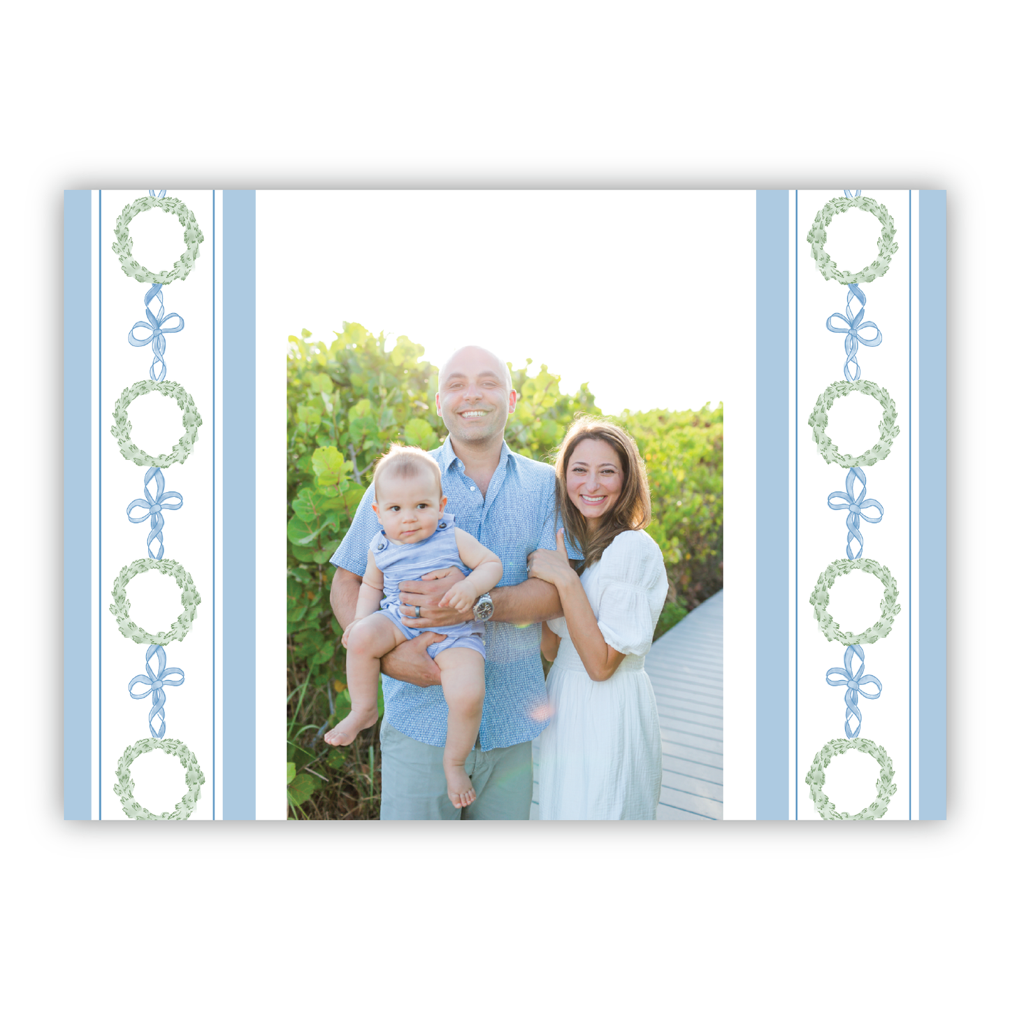 Wreath and Ribbon Holiday Border Landscape
