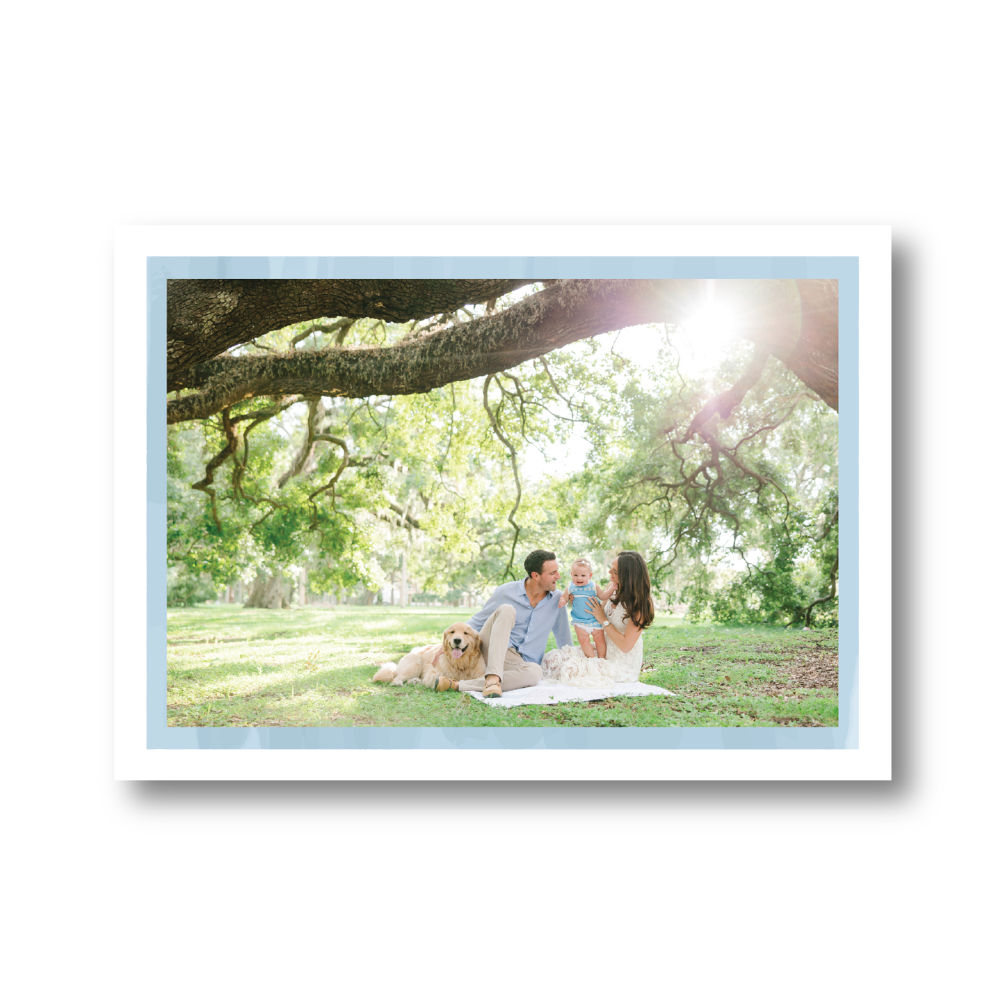 Blue and Cream Wreath Pattern Landscape