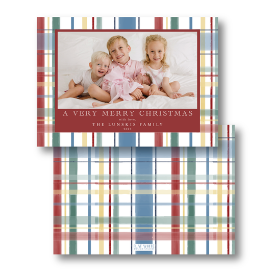 Christmas Red and Green Tartan Landscape Crest