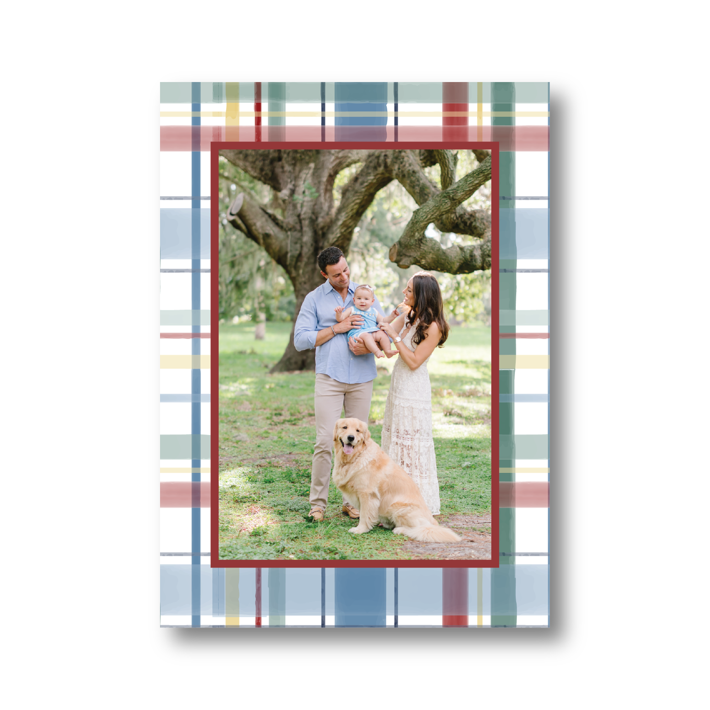 Christmas Red and Green Tartan Portrait