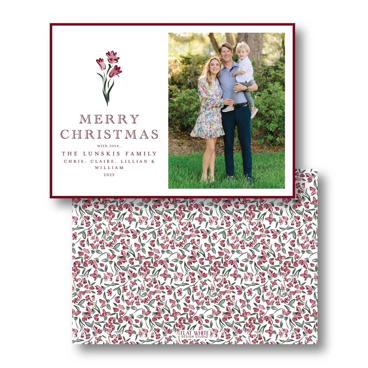 Christmas Flower Garden Landscape Crest