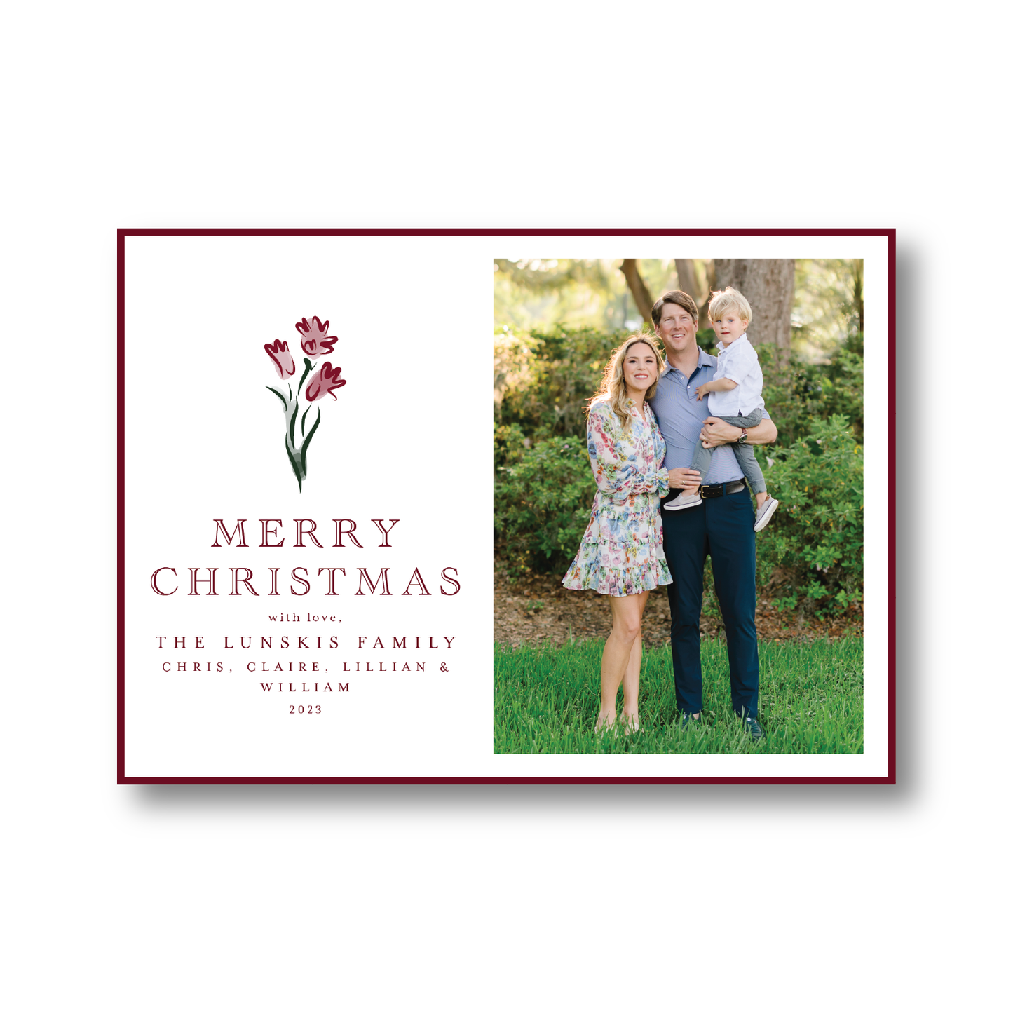 Christmas Flower Garden Landscape Crest