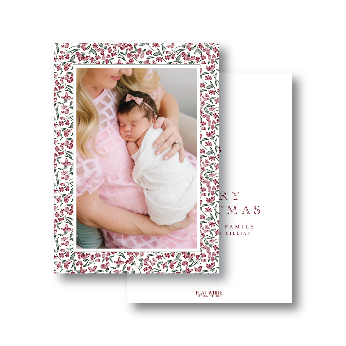 Christmas Flower Garden Pattern Portrait