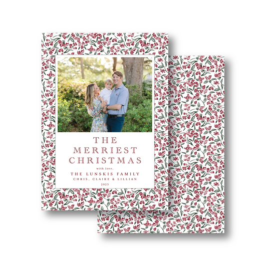 Christmas Flower Garden Portrait Crest