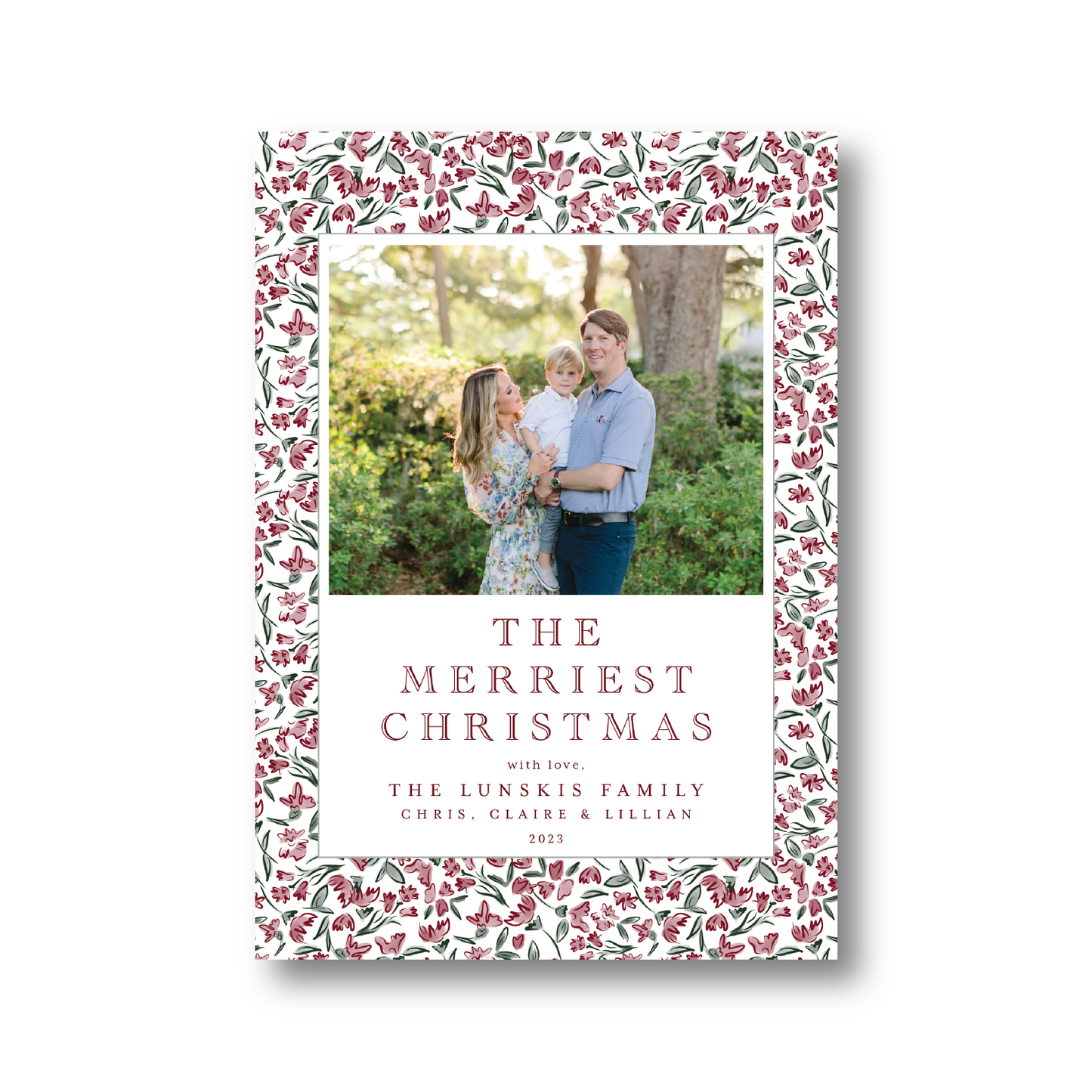 Christmas Flower Garden Portrait Crest