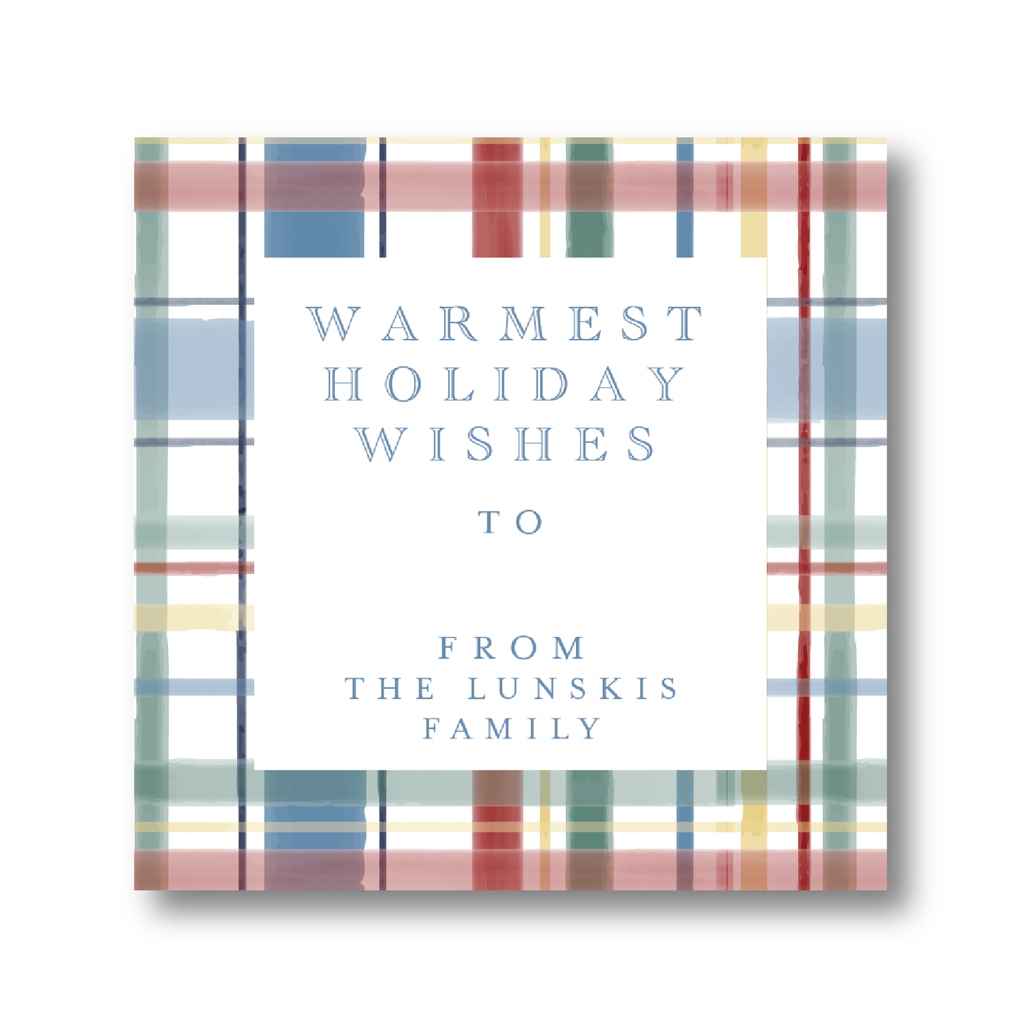 Christmas Tartan Gift Sticker