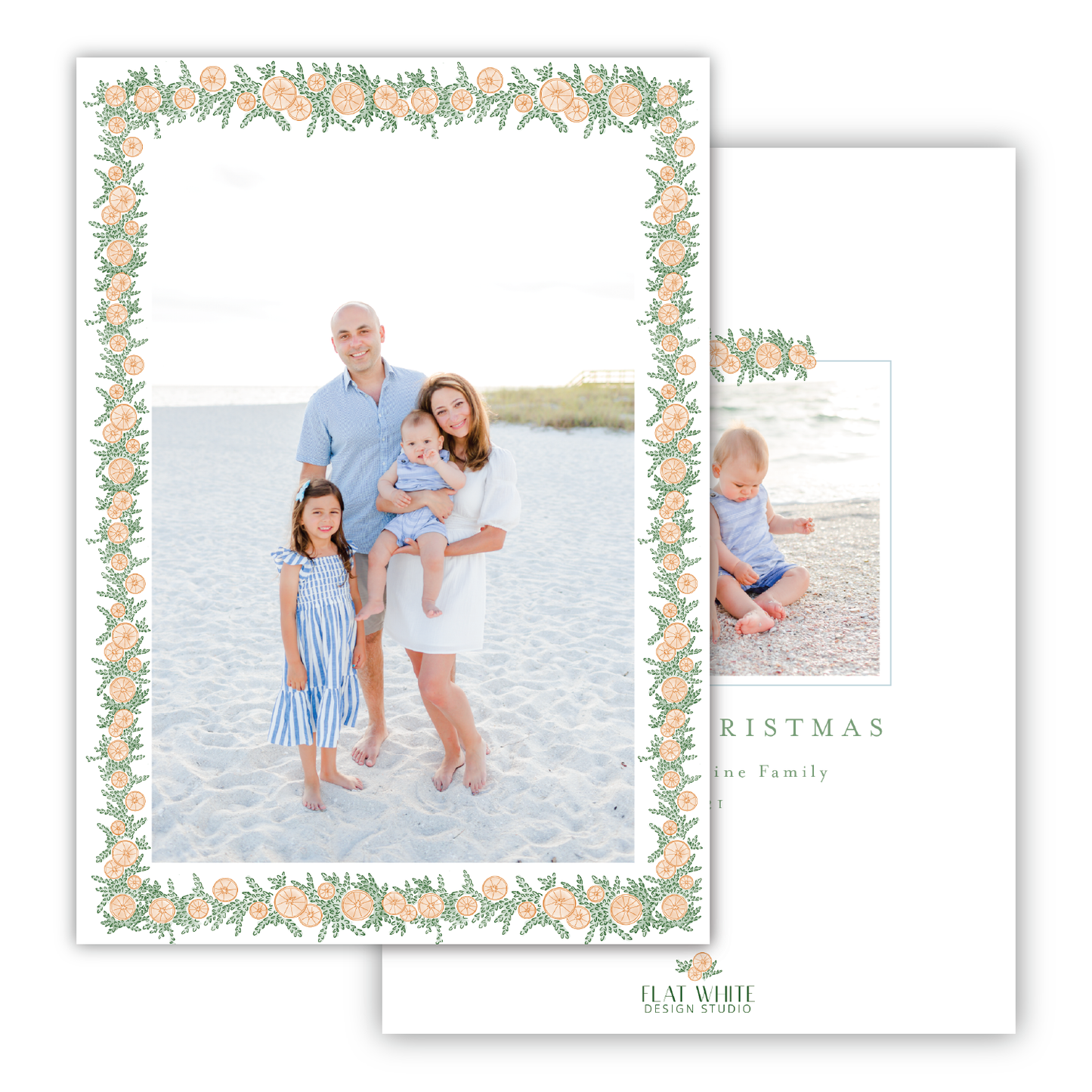 Citrus Christmas Border  Portrait