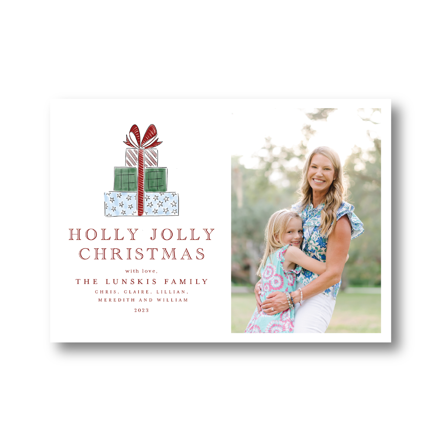 Holly Jolly Gift Landscape Crest