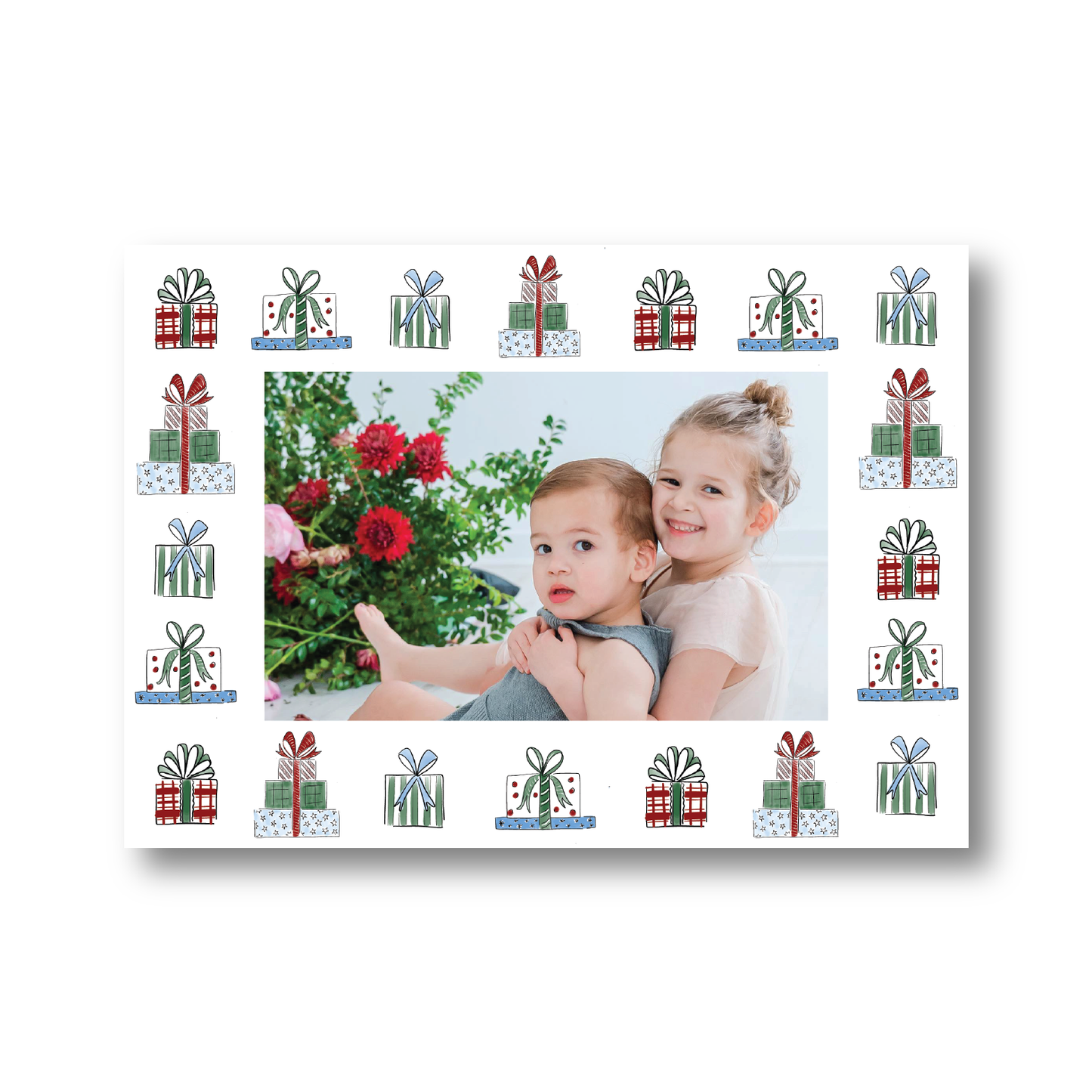 Holly Jolly Gift Pattern Landscape Crest