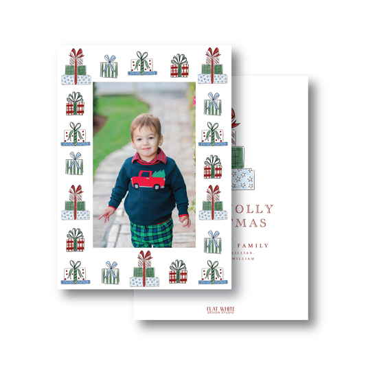 Holly Jolly Gift Pattern Portrait