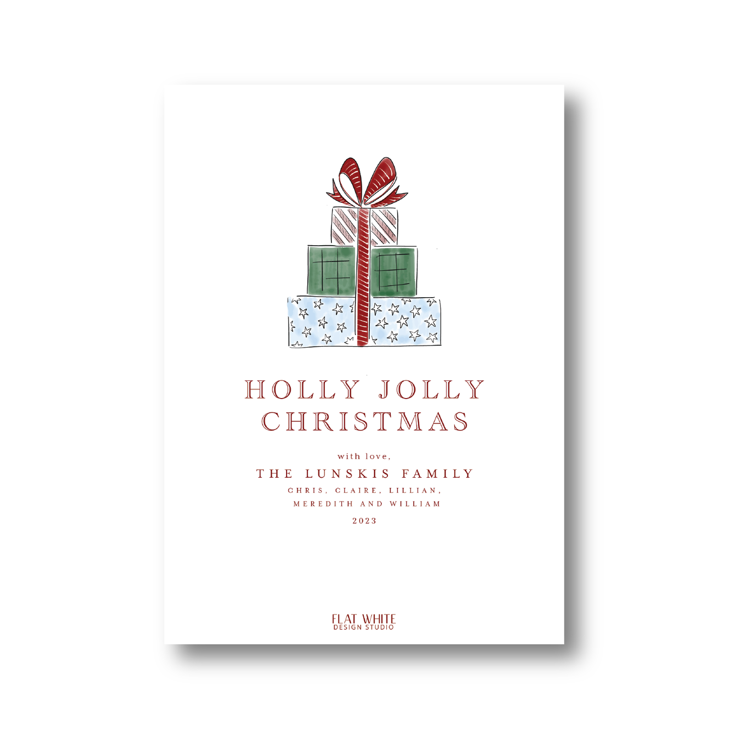 Holly Jolly Gift Pattern Portrait