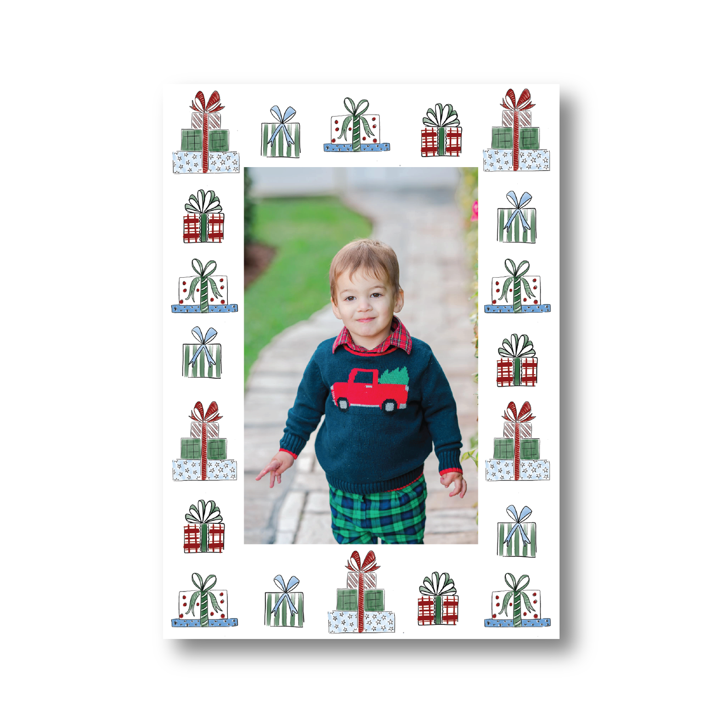 Holly Jolly Gift Pattern Portrait
