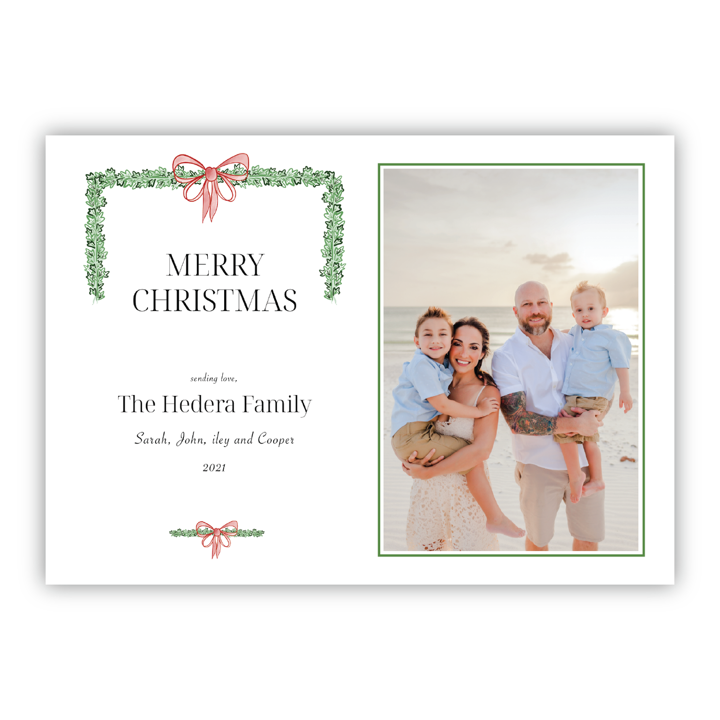 Holiday Ivy and Bows Crest Landscape
