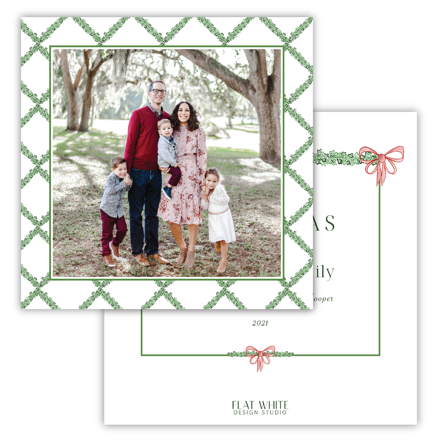 Holiday Ivy and Bows Square