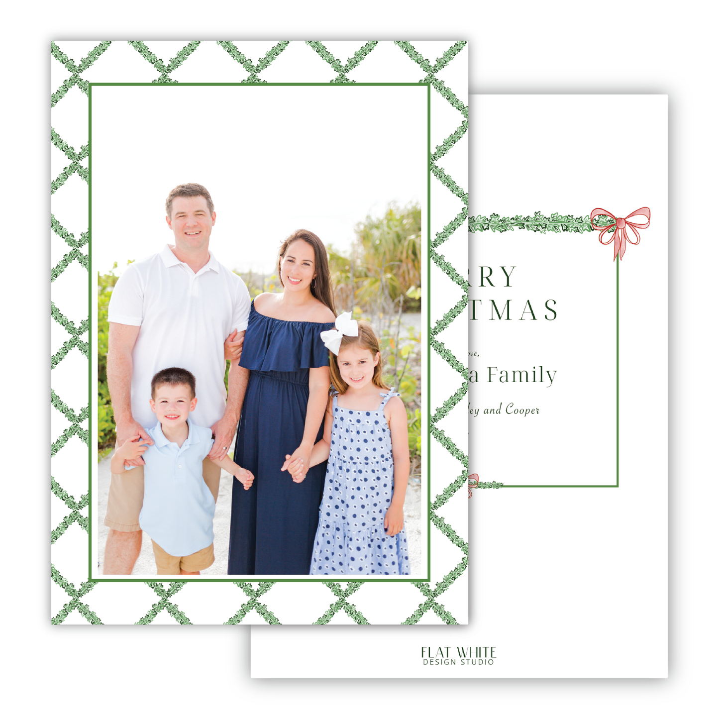 Holiday Ivy and Bows Pattern Portrait