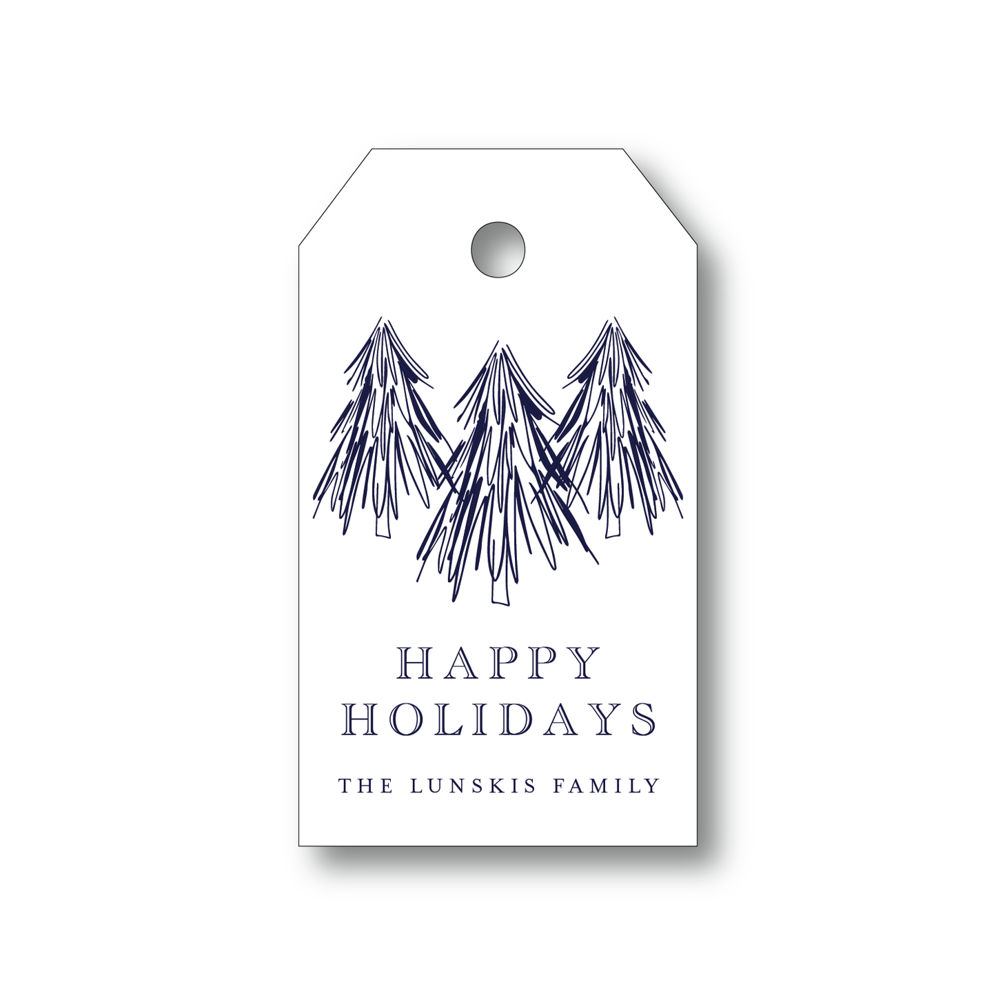 Navy Pine Gift Tag