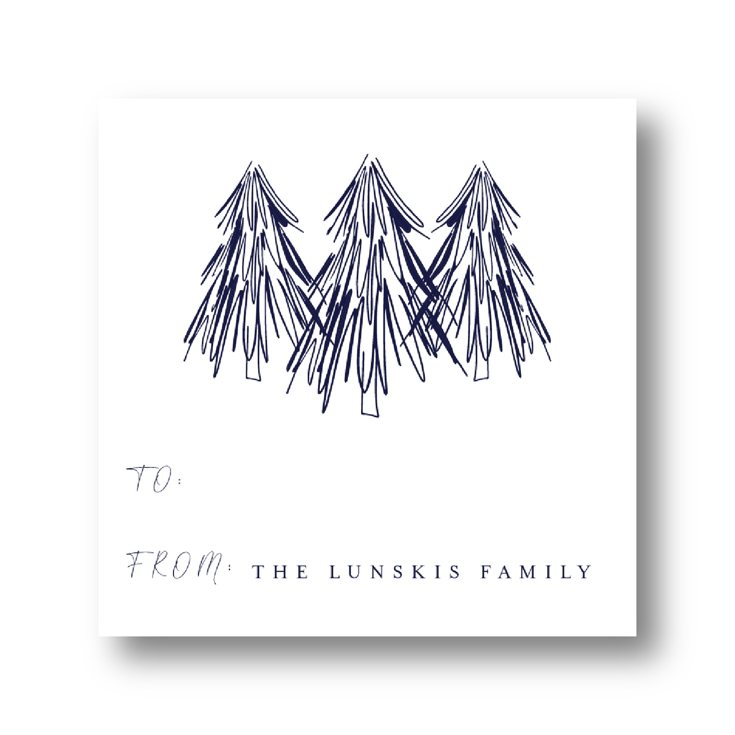 Navy Pine Gift Sticker