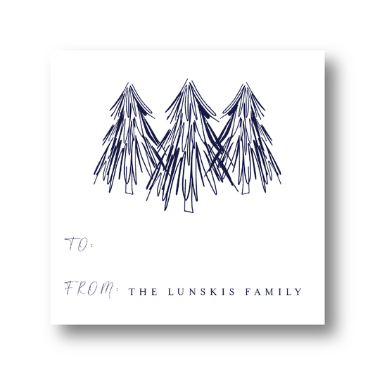 Navy Pine Gift Sticker