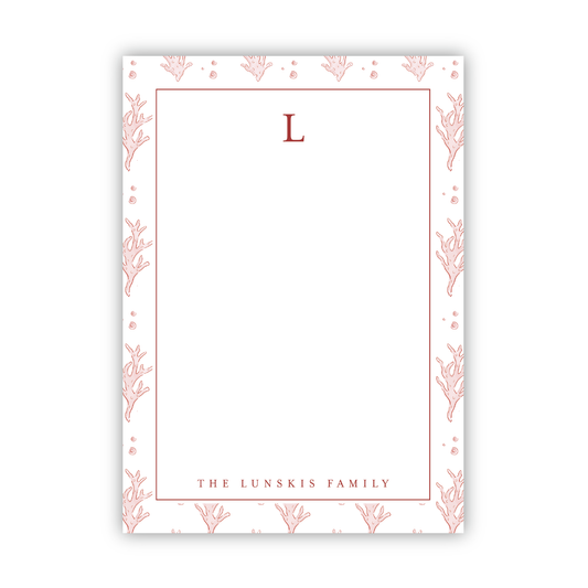 Coral Christmas Holiday Notepad